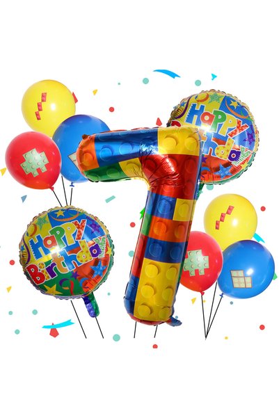 Choice Number 32inch Number 7 9Pcs 32inch Building Block Number Balloons Foil...