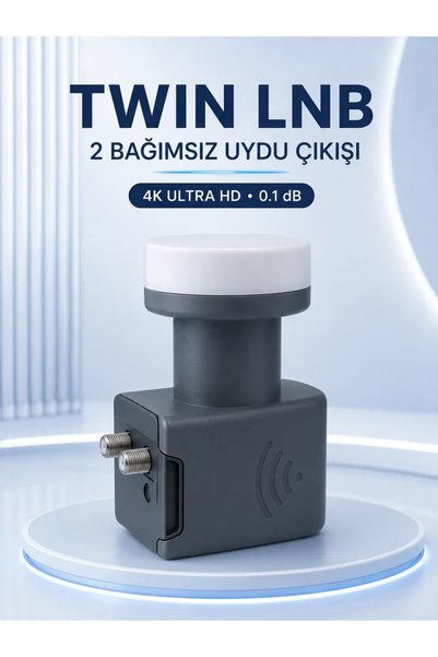 Ku Band Twin LNB Çift Çıkış 4K Ultra HD Destekli 0. 1 dB Uydu Anten LNB