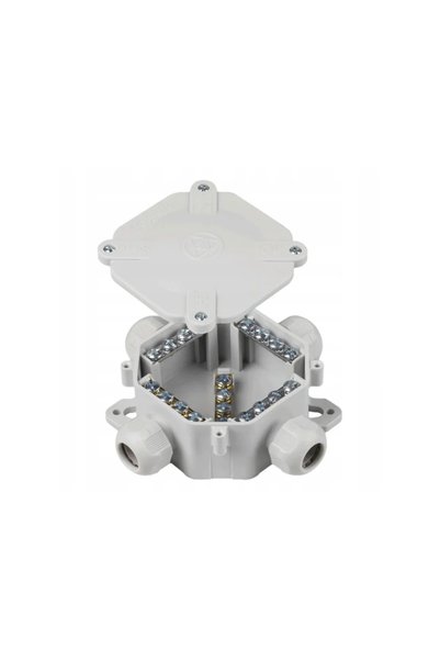 Orno Разпределителна кутия 122 x 122 x 45 мм IP67 сива с 4 входа