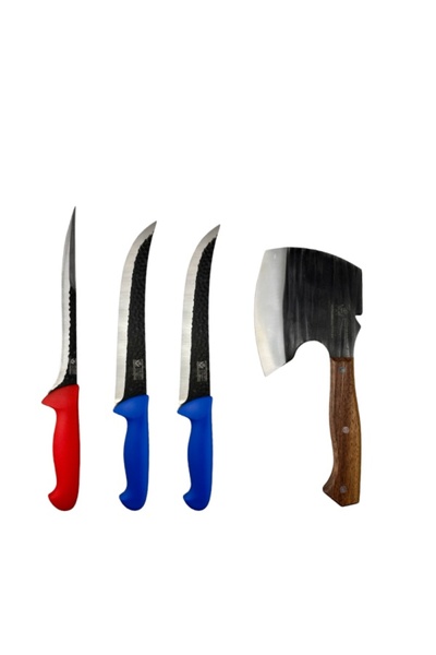 OEM Set de cutite forjate, 3 cutite si 1 satar otel carbon