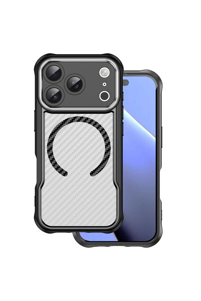 GrandMobile Husă iPhone 17 Pro Max, Defender Carbon MagSafe, Protecție Anti-Ș...