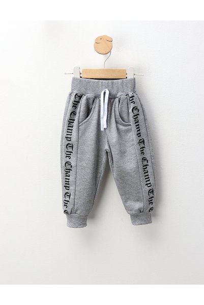 MiniKids Pantaloni plusati de baietei Champ, gri