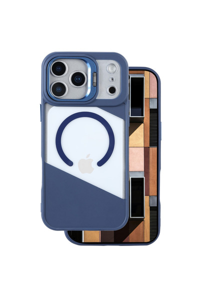GrandMobile Husă iPhone 17 Pro Fusion MagSafe, Blue - Protecție Cameră & Stand