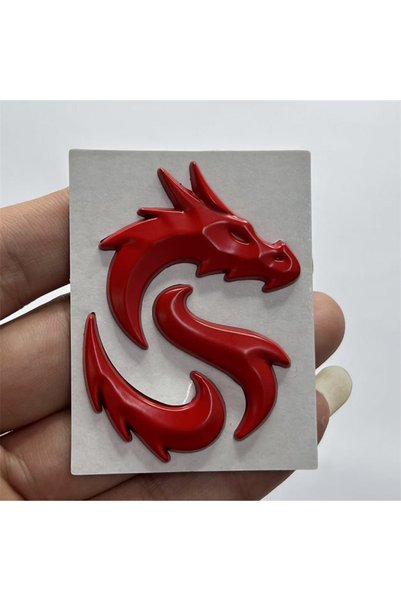 Choice red 1Pc 3D Dragon Metal Car Emblem Sticker Waterproof Sunproof Auto Si...