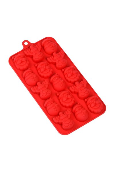 OEM Formă Cupcake din Silicon Roșie cu 15 Spații 20x10.5x1.5 cm – Accesoriu C...
