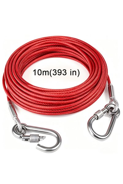 Choice Red 10m 460/900/1500 Stainless Double Steel Heavy-Duty Wire Dogs Rope ...