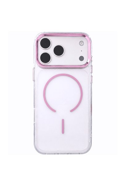GrandMobile Husa iPhone 17 Pro Max, Roz Cristal Transparent, Magsafe