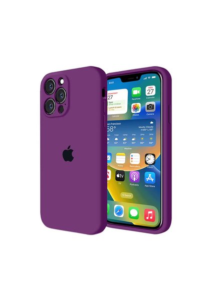 GrandMobile Husa din Silicon cu Protectie Camera pentru iPhone 13 Pro, Dark-P...