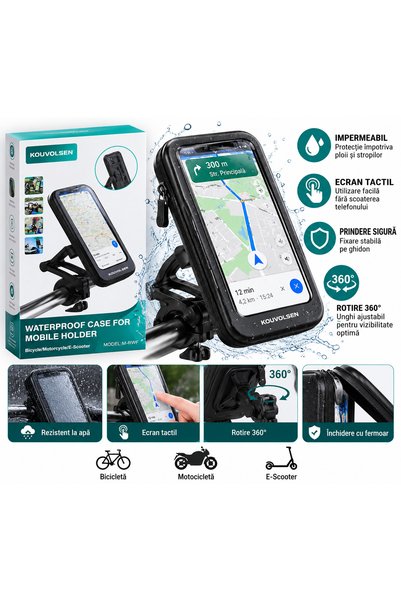 Generic Brand Suport telefon impermeabil KOUVOLSEN pentru bicicletă, motocicl...
