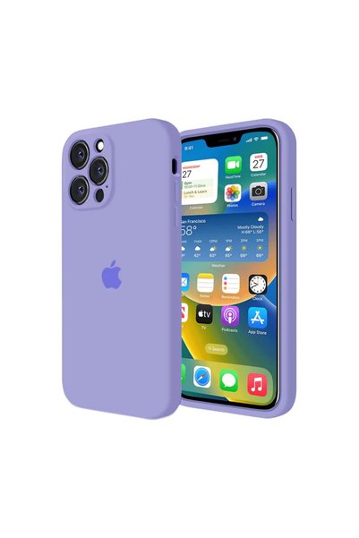 GrandMobile Husa din Silicon cu Protectie Camera pentru iPhone 14 Pro Max, Lila