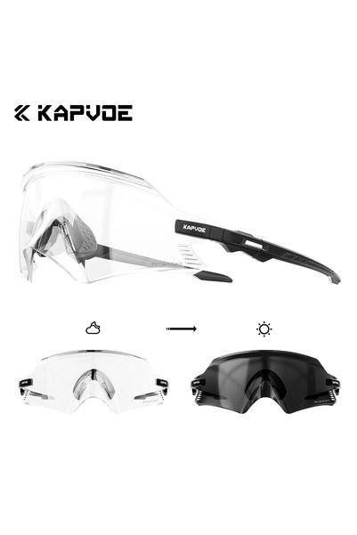 KAPVOE sports glasses K2-PH-1L-01 Photochromic Cycling Sunglasses Men Road Dr...