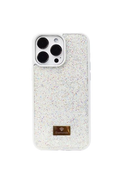 GrandMobile Husa pentru iPhone 15 Pro Max, Diamant Luxos Strălucitor, Alb
