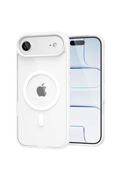 GrandMobile Husa iPhone 17 Air, MagSafe, transparentă, albă