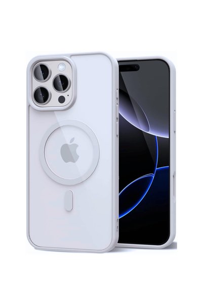 GrandMobile Husa iPhone 16 Pro Max, MagSafe Cristal Clar, Gri Titan