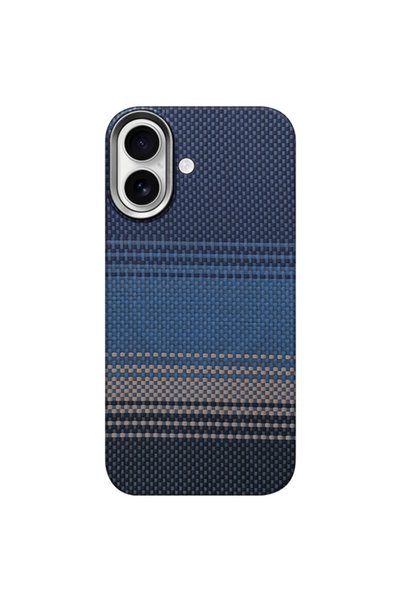 GrandMobile Husa iPhone 17, Fibră Kevlar Aramidă cu MagSafe, Blue Moonrise