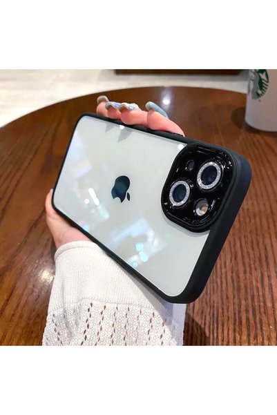 GrandMobile Husa Diamond, Protectie Lentile Camera pentru iPhone 13 Pro, Black