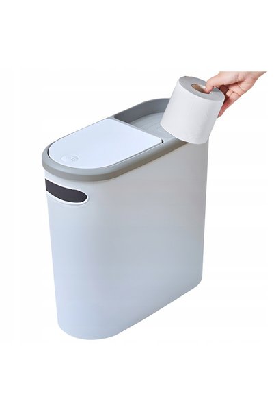 OEM Coș de Gunoi 10 L cu Capac Automat, Mâner și Compartiment Depozitare, Alb...