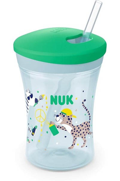 Nuk Action Cup Toddler Cup | 12+ Months | Twist Close Soft Drinking Straw | L...