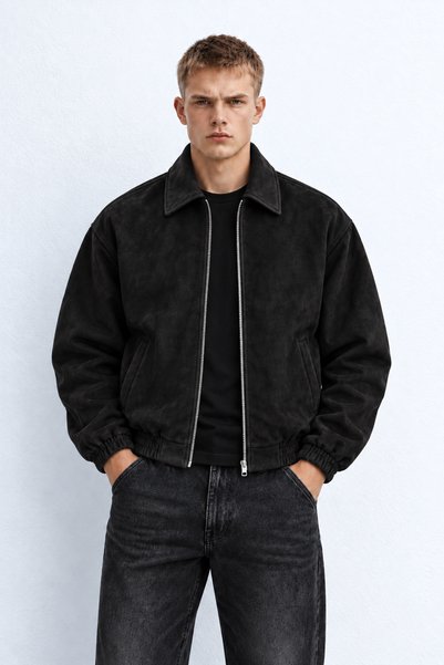Sobce Erkek Oversize Süet Premium Fermuarlı Ceket