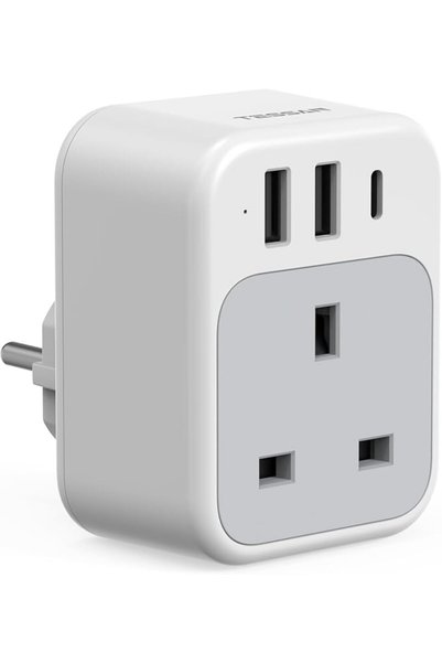GENERAL Saudi to European Plug Adapter, 4 in 1 Travel Adapter with 1 USB C an...