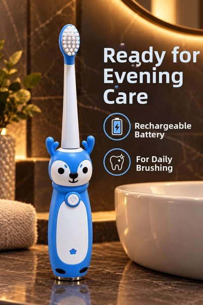 shopwave Electric Children's Toothbrush with Blue and White Figures