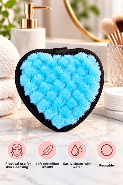 AL&ES kozmetik Shaped Makeup and Facial Cleansing Pad, Washable Microfiber Sp...
