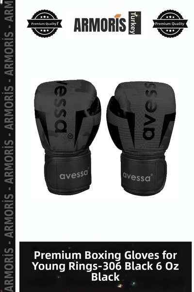 Armoris Premium Dövüş Pratik Genç Ri̇ng-306 Black Boxing Gloves 6 oz Black