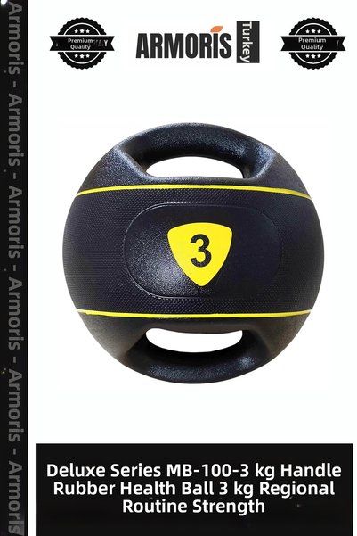 Armoris Delux Series Mb-100-3 kg Rubber Health Ball with Handle 3 kg Regional...