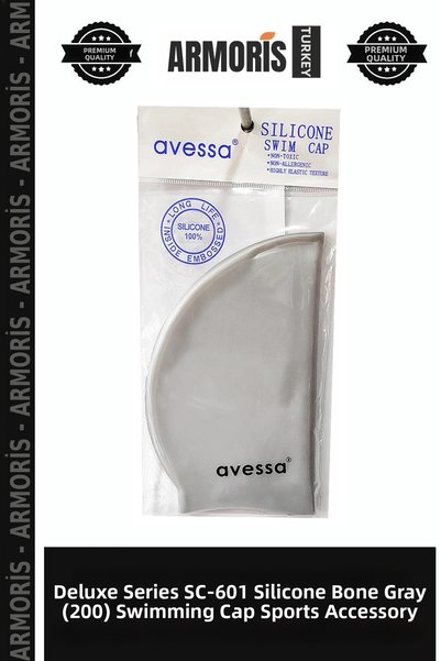 Armoris Delux Series Sc-601 Silicone Swimming Cap Gray (200) Water Sports Ath...