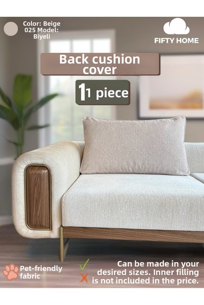 Fifty Home 1Pcs Large Backrest Cushion Cover - Back Cushion Pillow Cover with...