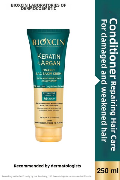 Bioxcin Cremă de îngrijire reparatoare pentru păr cu cheratină și argan 250 m...