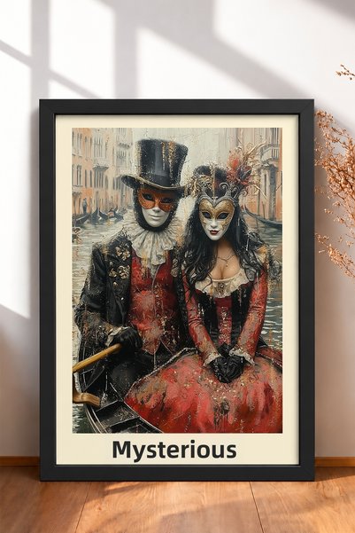 HOMEPACK Mysterious Venice Carnival Masquerade Double-Frame Painting Italy Po...