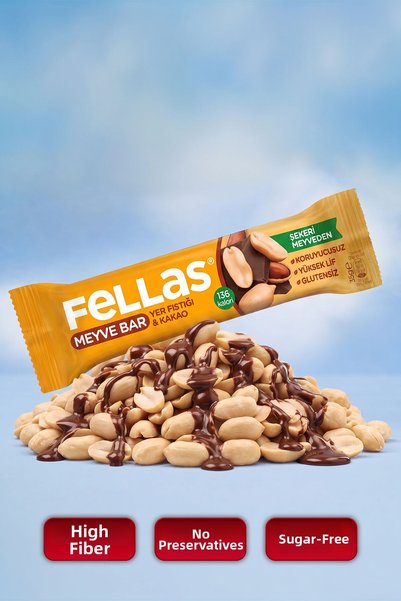 Fellas بار الفواكه - بالفول السوداني والكاكاو (35 جرام) × 12 قطعة