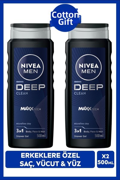 NIVEA جل الاستحمام والتنظيف العميق للرجال من مين، 500 مل، للشعر والجسم والوجه...
