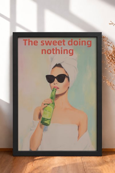 HOMEPACK Il Dolce Far Niente Printed Towel, Framed Painting, Italy Poster, Wa...