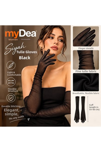 myDea Women's Tulle Gloves, Bridal Gloves, Engagement Gloves, Cosplay Gloves,...