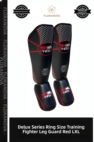 Generic Brand Delux Series Ring Size Training Fighter Foot Protector, Red, Lxl.