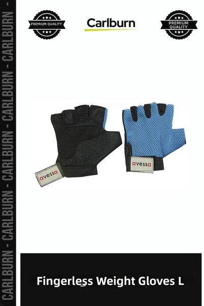 Carlburn Custom-Made Mesh Weightlifting Gloves L, for Bodybuilding and Fitness.