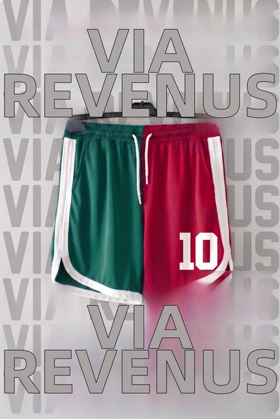 Vordevia Number 10 Printed Jersey Sports Training Shorts with Piping Detail