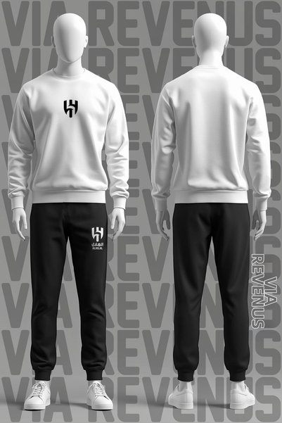 Vordevia Al Hilal Printed Soft Fabric 3 Thread Cotton Sh Fleece-Lined Crew Ne...