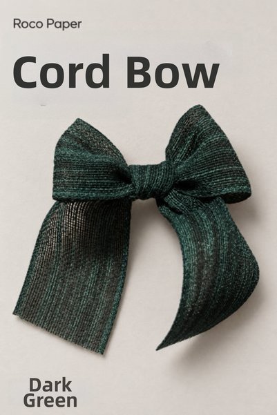 roco paper Dark Green Linen Bow Detail Ribbon, 5 cm - Pack of 25, for Decorat...