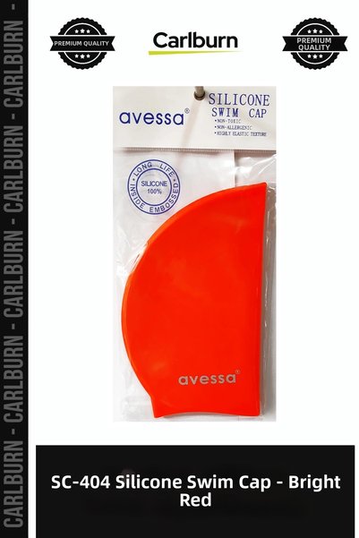 Carlburn Custom-Made SC-404 Silicone Cap, Bright Red, for Individual Swimming...