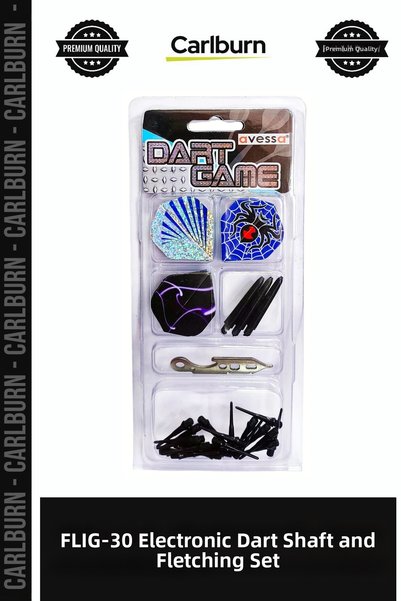 Carlburn Deluxe Series FLIG-30 Electronic Dart Shaft and Flight Set—Arcade Pa...