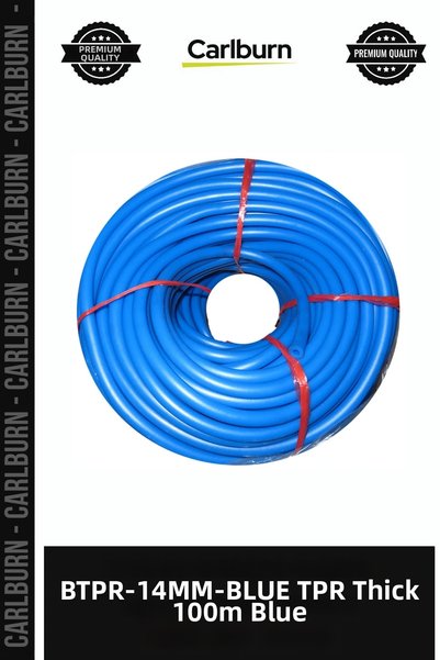 Carlburn إنتاج خاص BTPR-14MM-BLUE، حبل مطاطي TPR سميك، 100 متر، حبل نسيجي أزر...