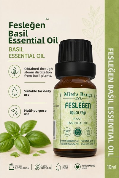 Minia Bahçe Bitki Sanat Atölyesi زيت الريحان (تولسي) العطري – 10 مل | زيت عطر...