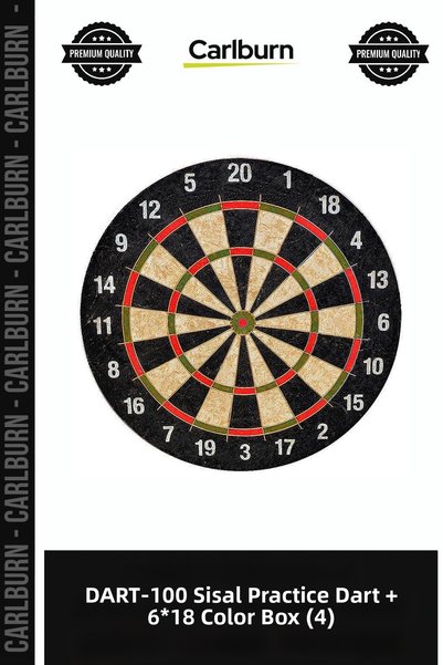 Carlburn DART-100 Sisal Practice Darts + 6 x 18 g Darts, Assorted Colors, BOX...