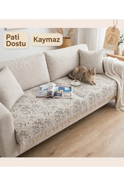 BIYIKLI PİYADE غطاء أريكة قطني مريح 170x220 - غطاء أريكة مانع للانزلاق والعرق...