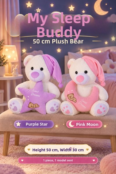 hak-iş oyuncak 50 cm "My Friend" Plush Teddy Bear – Cute Friend with a Star a...