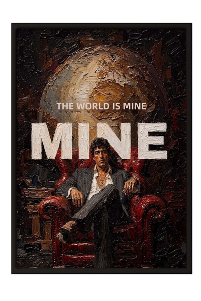 Postifull "The World is Mine" Poster – Black-Framed Artwork No. 160519