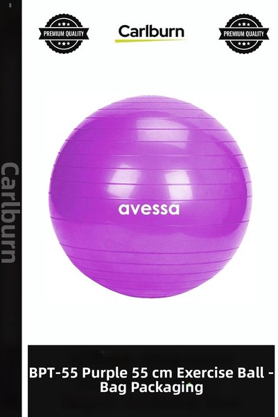 Carlburn Deluxe Series BPT-55 Purple 55 cm Medicine Ball, Bagged, Purple, Tra...